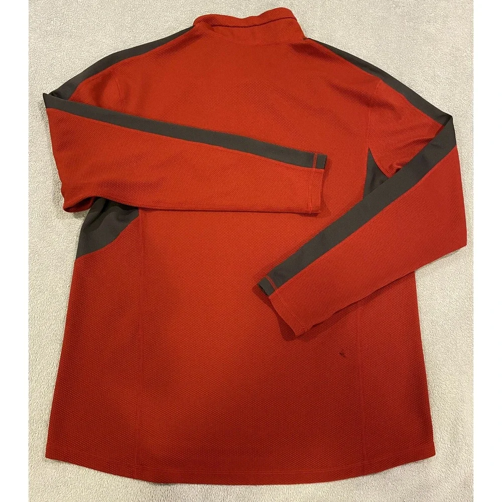 Nike‎ ACG FitDry  1/4 Zip  Pullover Top Womens Large Red Long Sleeve **Stains